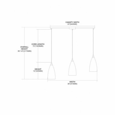 Satin Nickel 3-Light Island Pendant with Red Glass Shades