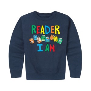Boys' - Dr. Seuss - The Cat In The Hat Book Cover Reader I Am Graphic Long Sleeve Fleece Sweatshirt - 1 of 4