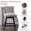 Hyleory Set of 2 Elegant Fabric Bar Stools with Solid Wood Frame - 3 of 4