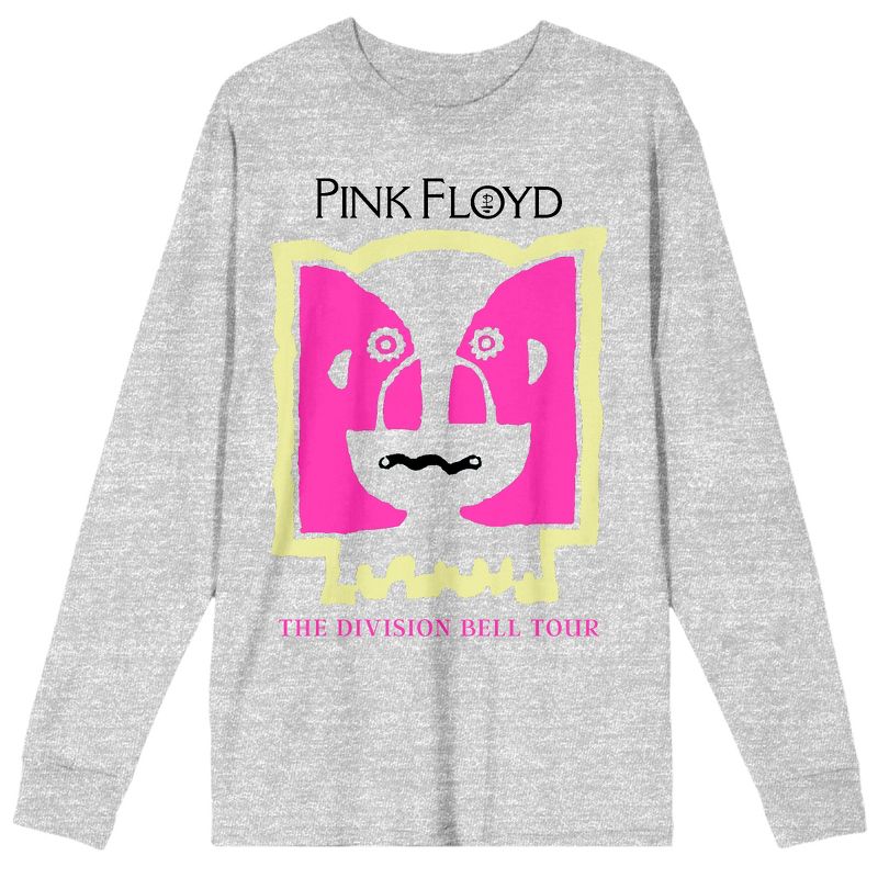 Pink Floyd Division Bell World Tour 94 Crew Neck Long Sleeve Athletic Heather Men's Tee, 1 of 3