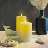 LumiPur 3.5"x7" Signature Natural Glow Flickering Flameless LED Wax Pillar Candle Linen White - 2 of 4