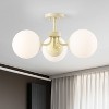 JONATHAN Y Olivier 23.5" 3-Light Bohemian Farmhouse Iron/Frosted Glass LED Semi Flush Mount - 4 of 4