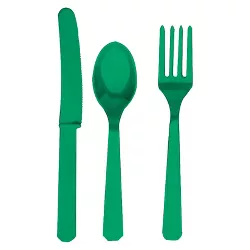 24ct Green Disposable Cutlery