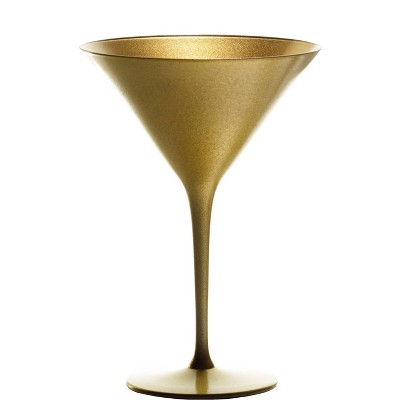 8oz 2pk Olympia Martini Glasses Black/Gold - Stolzle Lausitz