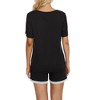 cheibear Women's Soft Shorts Sleeve Nightwear with Pockets Pajama Set 2 Pcs - 4 of 4