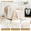 Hyleory Wooden Frame Swivel Chair with Soft Fabric Upholstery, 360° Rotation, Comfortable Ergonomic Design for Living Room and Office Seating - 3 of 4
