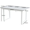 Gulches Extendable Dining Table, 55.11"-70.86" White MDF Top & Metal Legs, Modern Space-Saving Table for Kitchen/Living Room - 4 of 4
