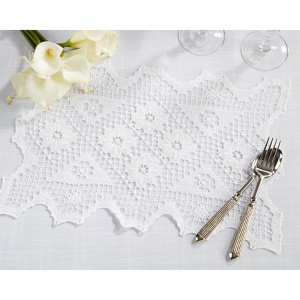 Saro Lifestyle 'Tuscany' Lace Placemats (Set of 4 pcs), White, 12"x18" - 1 of 1