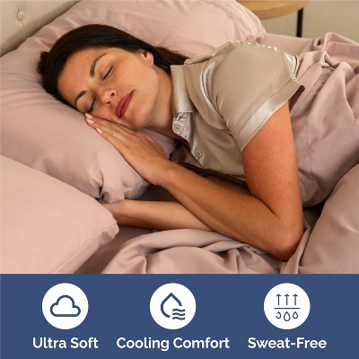 Queen Size Mauve Deep Pocket Microfiber Sheet Set