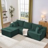 Mjkone 2-Pcs Free Combination Modular Sectional Sofas with Deep Seat,Corduroy L-Shaped Sofa with Chaise Lounge - 2 of 4