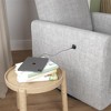 DHP Step Swivel Accent Chair with USB, Light Gray Linen - 3 of 4