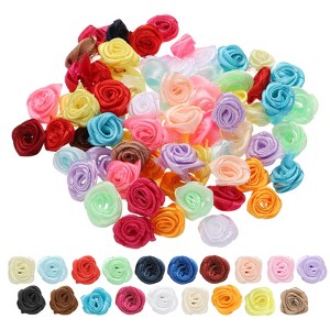 Unique Bargains Polyester Lightweight Smooth Texture Durable Ribbon Roses 100 Pcs - 1 of 4
