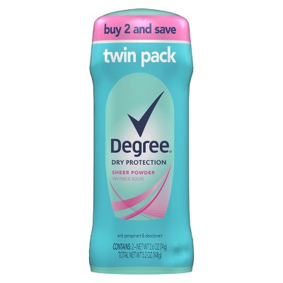 Degree Dry Protection Sheer Powder Invisible Antiperspirant & Deodorant Stick - Twin Pack - 2.6oz