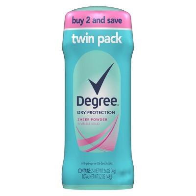 Degree Dry Protection Sheer Powder Invisible Antiperspirant & Deodorant Stick - Twin Pack - 2.6oz