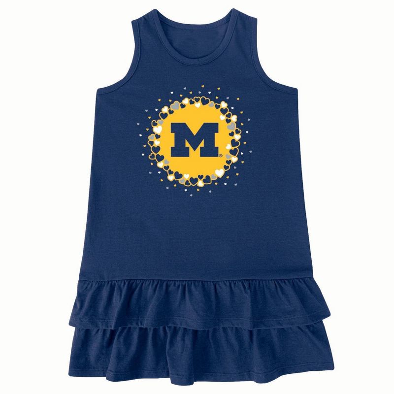 NCAA Michigan Wolverines Toddler Girls&#39; Ruffle Dress, 1 of 4