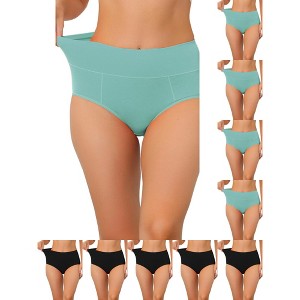 INSPIRE CHIC Women's High Waist Available in Plus Size Tummy Control Briefs 10 Packs - 1 of 4