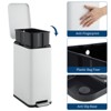 COZONY Slim Trash Can 13 Gallon / 50L Kitchen Bin, Stainless Steel Step Garbage, Rectangular Pedal Recycle Bin with Removable Inner Bucket & Lid - 4 of 4