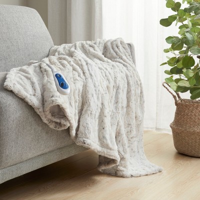 Zuri Reversible Faux Fur to Mink Electric Blanket, Auto Shut Off, Virtually Zero EMF, Multi Heat Setting, UL Certified, Machine Washable