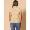 INSPIRE CHIC Women's Short Sleeve Vintage Polka Dots Button Up Blouse - 4 of 4