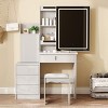 TopComfy Vanity Tables Vanity Desk Set with Mirror Makeup Dressing Table with 4 Drawers 9 Storage Spaces for Bedroom, White, 31.5"*13.39"*53.15" - 2 of 4