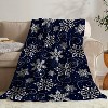 Lomsoe Black & White Snowflake Flannel Blanket - Soft Flannel All-Season Bedspread/Throw - Cozy Bedding for Christmas, New Year's. - 2 of 4