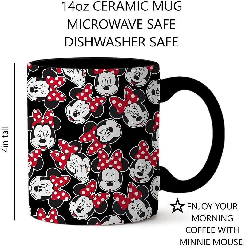 Silver Buffalo Disney Minnie Mouse All Over 14 Ounce Ceramic Mug, 3 of 5