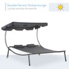 Aghana Digitals Grey Outdoor Double Hammock Lounge Chair with Adjustable UV-Resistant Canopy, - 4 of 4