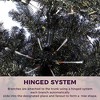 Artificial Black Xmas Tree,Pencil Christmas Tree,with 300 Dual Color LED Lights, Metal Stand & 858 Branch Tips,Christmas Party Decor - 3 of 4