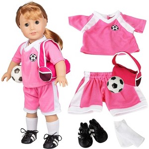 Dress Along Dolly Soccer Uniform Outfit for American Girl Doll - 1 of 4