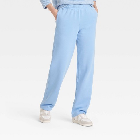 Women s Mid rise Straight Leg Sweatpants Universal Thread Sky Blue Xl Target