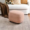 KINWELL Linen Blend Upholstered Ottoman Footrest, Textured Weave Entryway Footstool - 2 of 4