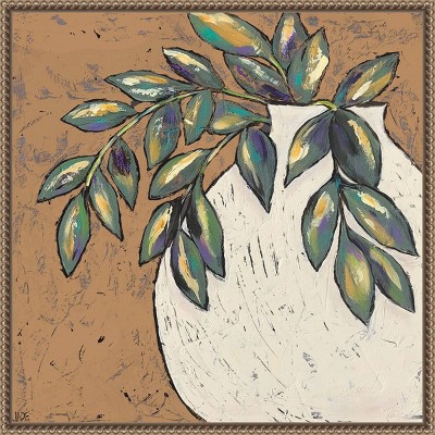 Primitive II Abstract Multicolor Canvas Wall Art with Bronze Frame