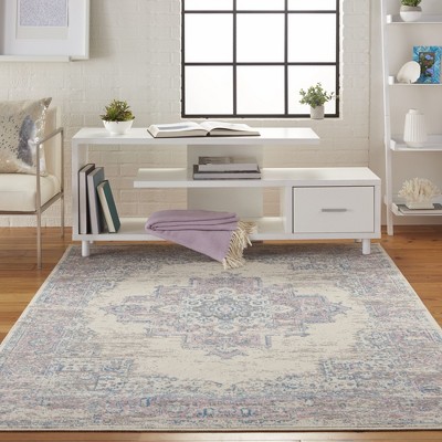 Elegance Medallion White Synthetic 6' x 9' Area Rug