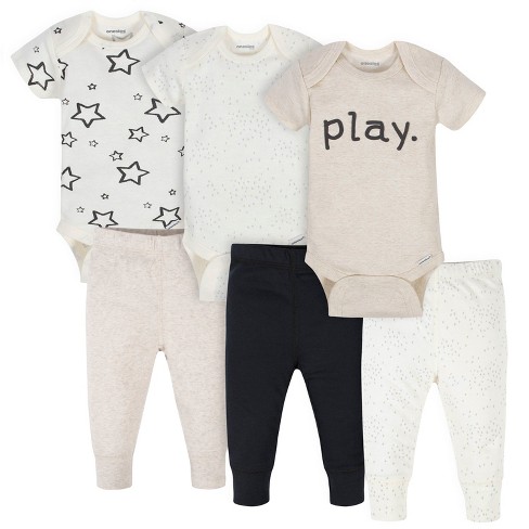 Gerber Neutral Onesies Brand Bodysuits & Pants Set, 3-Piece – Baby