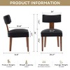 Set Of 2 Armless Dining Chairs With Linen Upholstery, Curved Backrest And Wooden Legs For Dining Room Or Living Space-Maison Boucle - 3 of 4