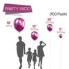 PartyWoo Balloons Metallic Hot Pink Magenta Fuchsia 18 12 10 5 Inch 100 pcs - 2 of 4