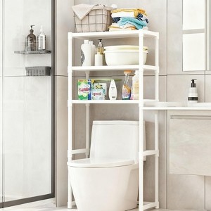 3-Tier Over The Toilet Shelf, 52.7" Freestanding Space Saver Bathroom Shelves Over The Toilet Storage Cabinet Easy Assembly - 1 of 4
