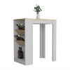 LunaLulinlk Kitchen Island 41" H, 2 Bottle Organizer and Shelf, White / Macadamia - 4 of 4