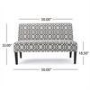 SKRAN Contemporary Loveseat for Living Room - Upholstered Fabric with Geometric Pattern and Birch Wood Frame, Grey - 3 of 4