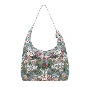 Signare USA William Morris Strawberry Thief Grey Hobo Shoulder Bag - 1 of 4