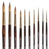 KINGART Finesse 8020 Ultra Round Series Kolinsky Sable Synthetic Blend Premium Watercolor Artist Brushes, Gift Box, Set of 10 - 2 of 4