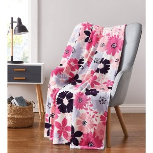 Kate Aurora Garden Accents Ultra Soft & Plush Multi Floral Fleece Accent Throw Blanket - 50 In. W X 60 In. L - 1 of 1