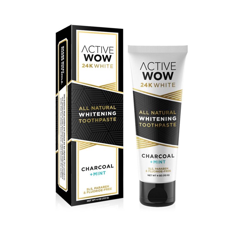 Active Wow White Charcoal Whitening Toothpaste - Mint - 4oz, 1 of 11