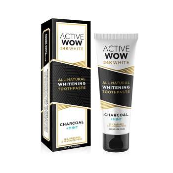 Active Wow White Charcoal Whitening Toothpaste Mint - 4oz