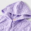 Girls' Smiley Embossed Union Suit - Cat & Jack™ Lavender Purple - 3 of 4
