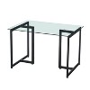 HomeRoots 47" Clear And Black Glass And Metal Dining Table - 4 of 4