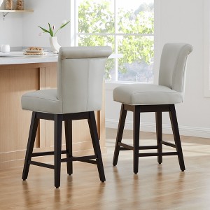 Spruce&Spring Upholstered 26-inch Counter Height Swivel Barstool - 1 of 4