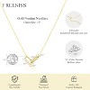 Gold Oval Pendant Necklace for Women, 14K Gold Plated Paperclip Choker with Diamond Accents - 4 of 4