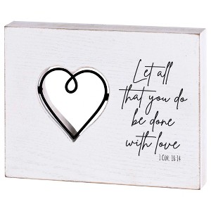 Dicksons Inspirational Hanging Wall Art or Tabletop Plaque Sign For Living Room 5.5 x 7 MDF and Metal Cast Your Cares Fish Cutout - 1 of 1