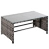 Outsunny 3 Piece Patio Furniture Set, Rattan Outdoor Sofa Set with Chaise Lounge & Loveseat, Soft Cushions, Table, L-Shaped Sectional Couch, Gray - 4 of 4